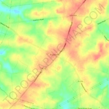 Russellville topographic map, elevation, terrain
