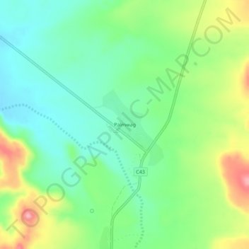 Palmwag topographic map, elevation, terrain