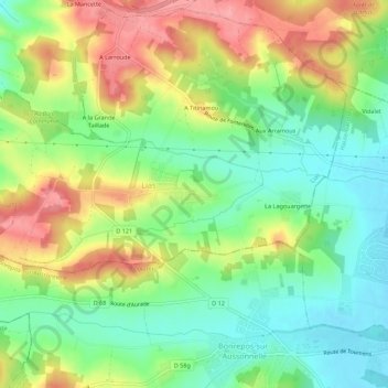 Croix topographic map, elevation, terrain