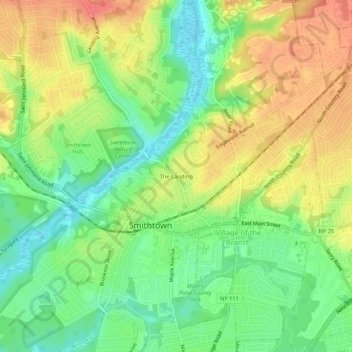 The Landing topographic map, elevation, terrain