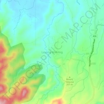 Layong Mabilog topographic map, elevation, terrain