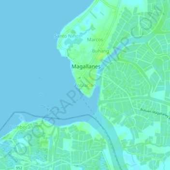 Poblacion topographic map, elevation, terrain