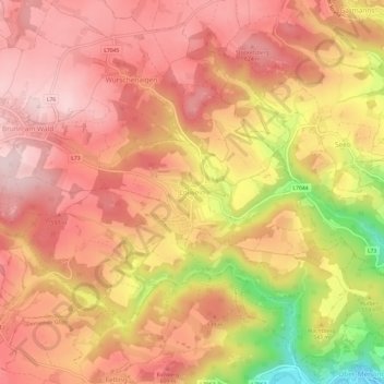 Loiwein topographic map, elevation, terrain