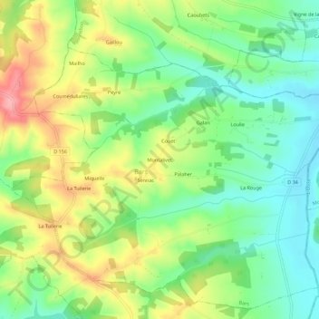 Montalivet topographic map, elevation, terrain