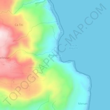 Baguette topographic map, elevation, terrain