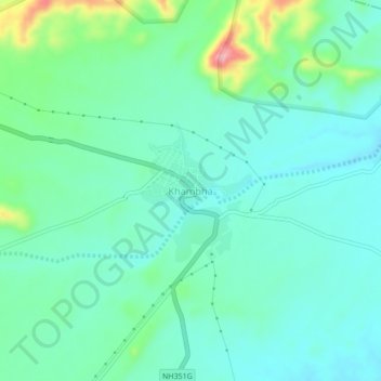 Khambha topographic map, elevation, terrain