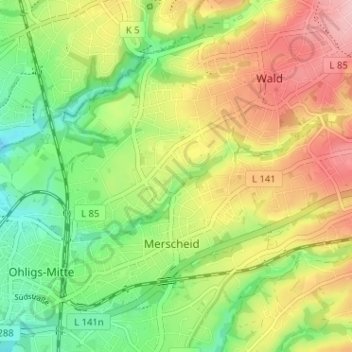 Bech topographic map, elevation, terrain