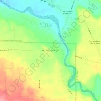 Versailles topographic map, elevation, terrain