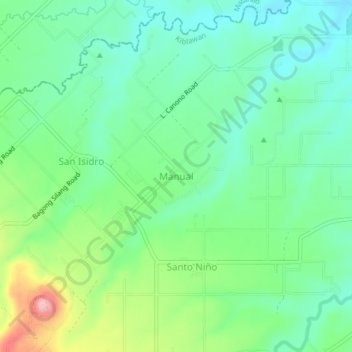 Manual topographic map, elevation, terrain