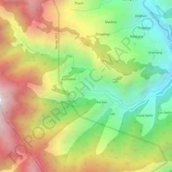Telang topographic map, elevation, terrain