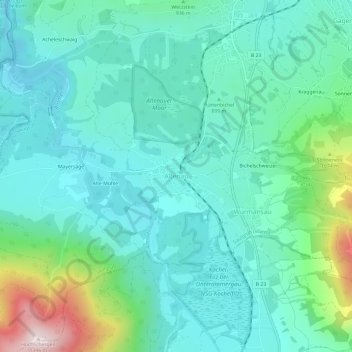 Altenau topographic map, elevation, terrain