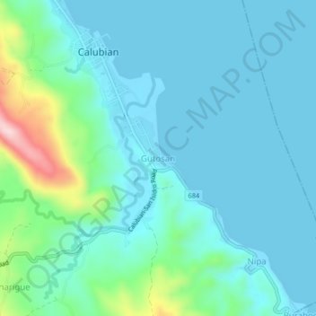 Gutosan topographic map, elevation, terrain
