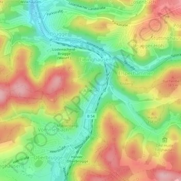 Ahelle topographic map, elevation, terrain