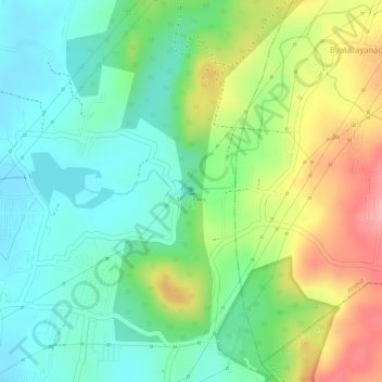 Thottikallu falls topographic map, elevation, terrain