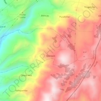 Borrero topographic map, elevation, terrain