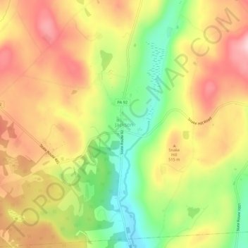 Jackson topographic map, elevation, terrain