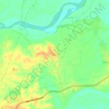 Turod topographic map, elevation, terrain