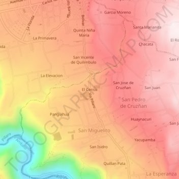 El Censo topographic map, elevation, terrain
