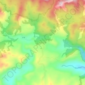 Mastatal topographic map, elevation, terrain