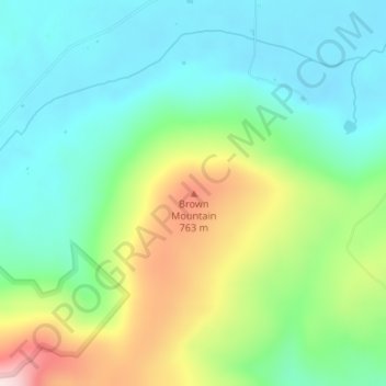 Brown Mountain topographic map, elevation, terrain
