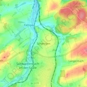 Schwingen topographic map, elevation, terrain