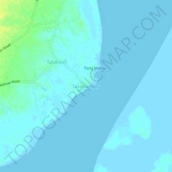 Taluksangay topographic map, elevation, terrain