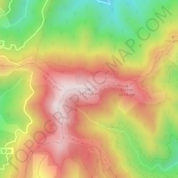 Le Fageas topographic map, elevation, terrain