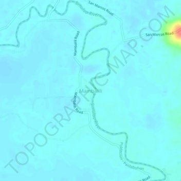 Mambalili topographic map, elevation, terrain