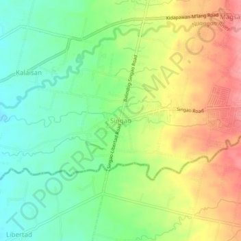 Singao topographic map, elevation, terrain