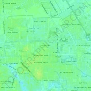 Florida Plaza topographic map, elevation, terrain