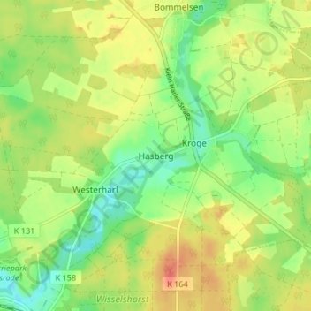 Hasberg topographic map, elevation, terrain
