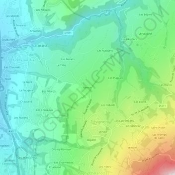 Mentaz topographic map, elevation, terrain