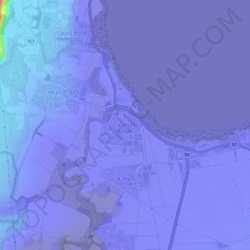 Deganya Alef topographic map, elevation, terrain