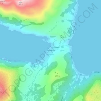 Ersfjordbotn topographic map, elevation, terrain