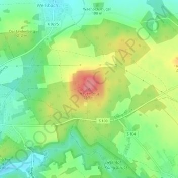 Wagenberg topographic map, elevation, terrain