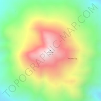 Pulosari topographic map, elevation, terrain