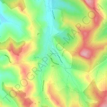Aghireș topographic map, elevation, terrain