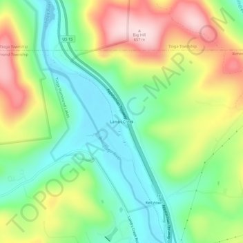 Lambs Creek topographic map, elevation, terrain