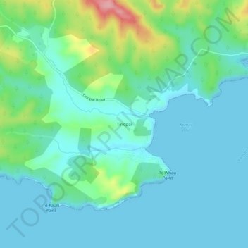 Tinopai topographic map, elevation, terrain