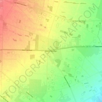 West Melton topographic map, elevation, terrain