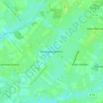 Nordgeorgsfehn topographic map, elevation, terrain