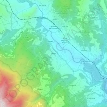 Filicaia topographic map, elevation, terrain