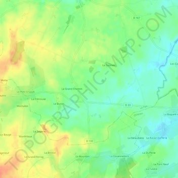 Les Romagnes topographic map, elevation, terrain