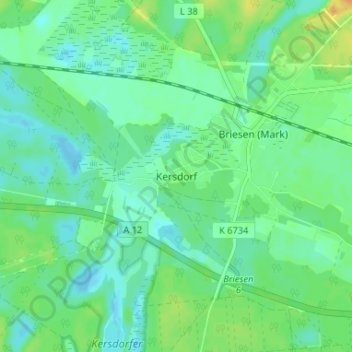 Kersdorf topographic map, elevation, terrain