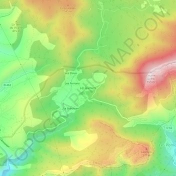Les Garniers topographic map, elevation, terrain