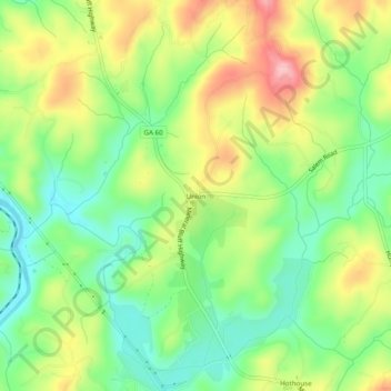 Union topographic map, elevation, terrain
