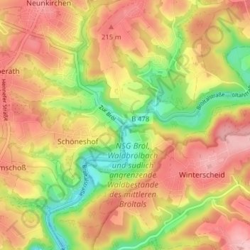 Ingersau topographic map, elevation, terrain