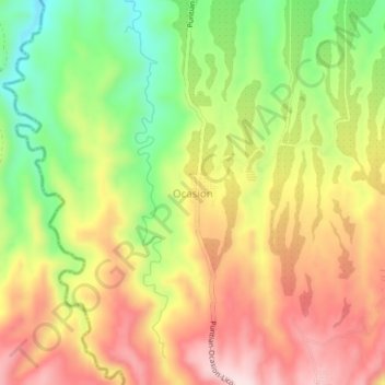 Ocasion topographic map, elevation, terrain