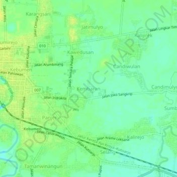 Kembaran topographic map, elevation, terrain