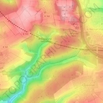 Lindenberg topographic map, elevation, terrain